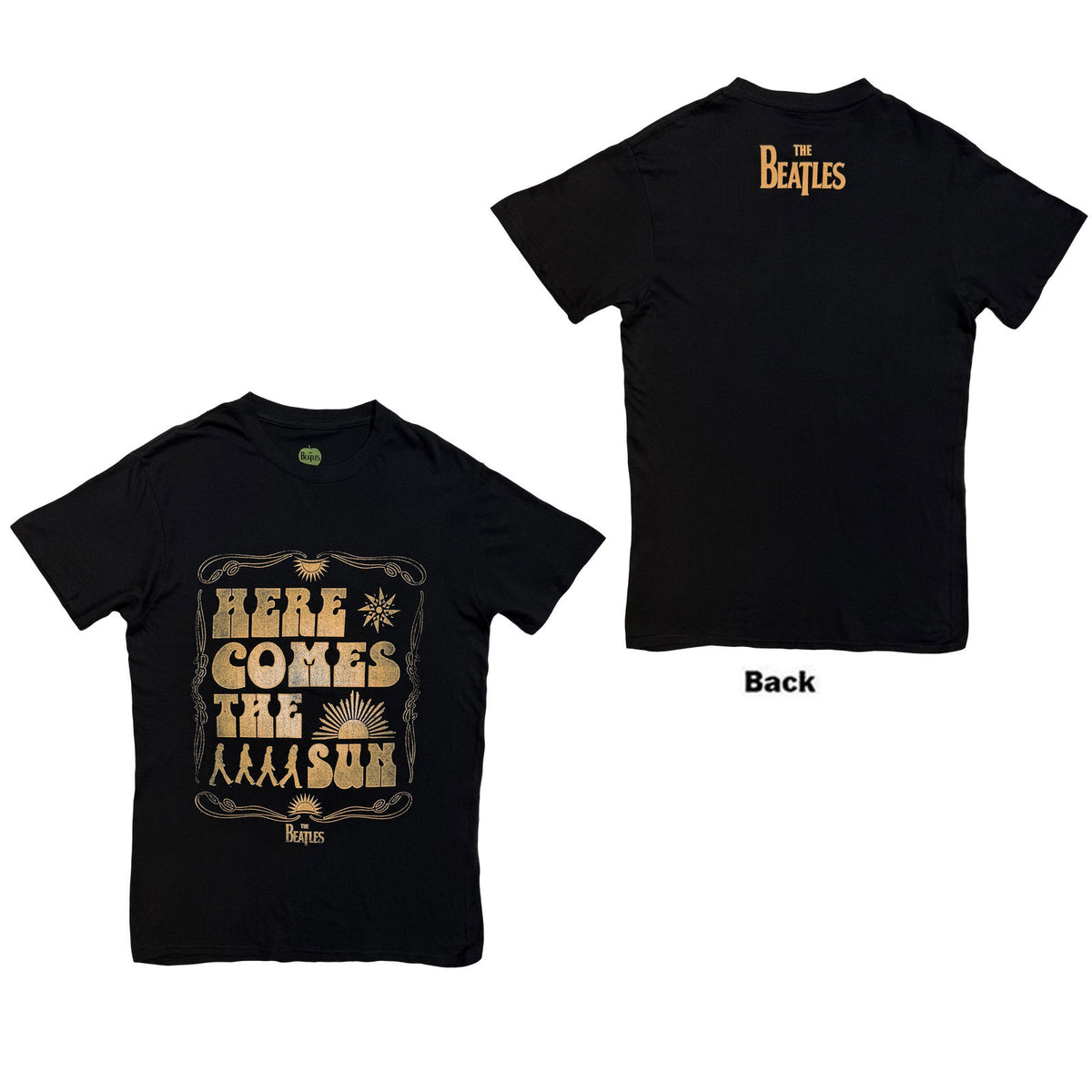 THE BEATLES - HERE COMES THE SUN - T-Shirt Black
