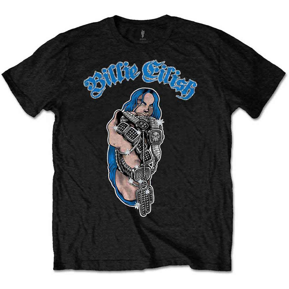BILLIE EILISH - BLING GLITTER PRINT - Kids T-Shirt Black