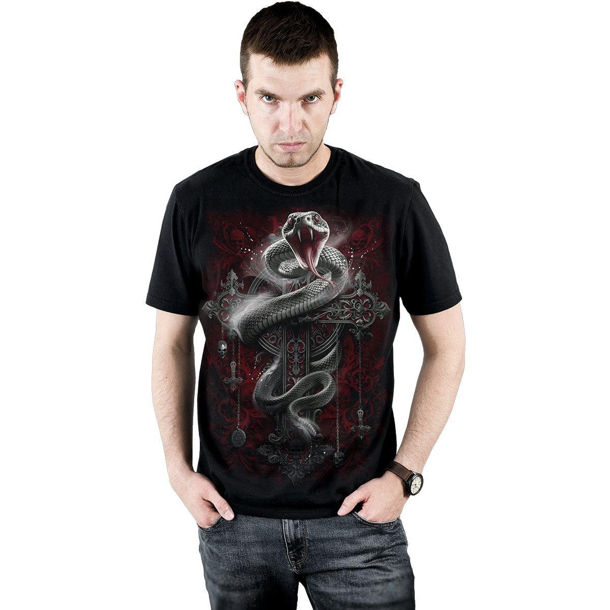 GOTHIC SERPENT - T-shirt noir