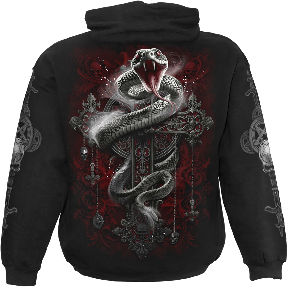 GOTHIC SERPENT - Sweat à capuche noir