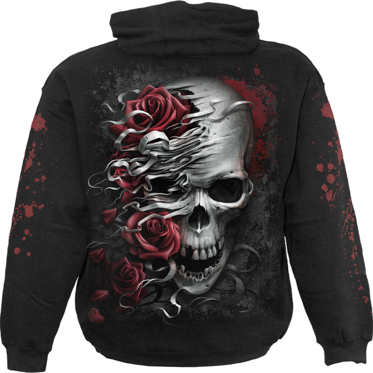 SKULLS N' ROSES - Sweat à capuche pour enfants noir
