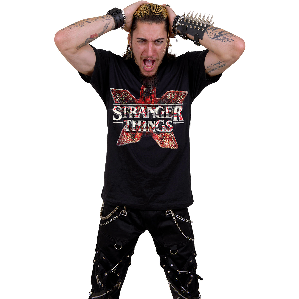 DEMOGORGAN LOGO - T-shirt imprimé sur le devant Noir