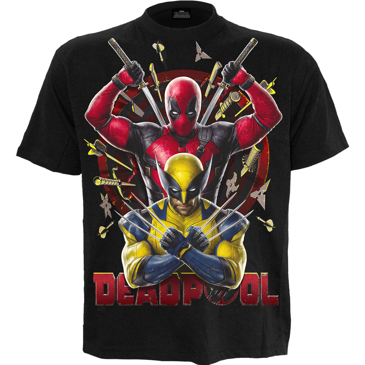 DEADPOOL - WOLVERINE BULLSEYE - T-Shirt Noir