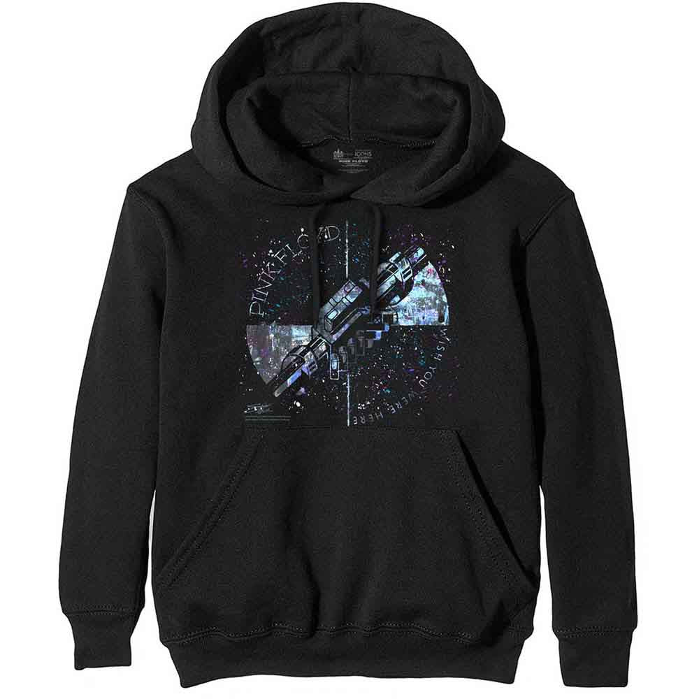 PINK FLOYD - MACHINE GREETING BLUE - Pullover Hoodie Black