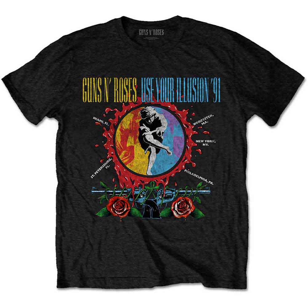 GUNS N' ROSES - USE YOUR ILLUSION CIRCLE SPLAT - T-Shirt Black