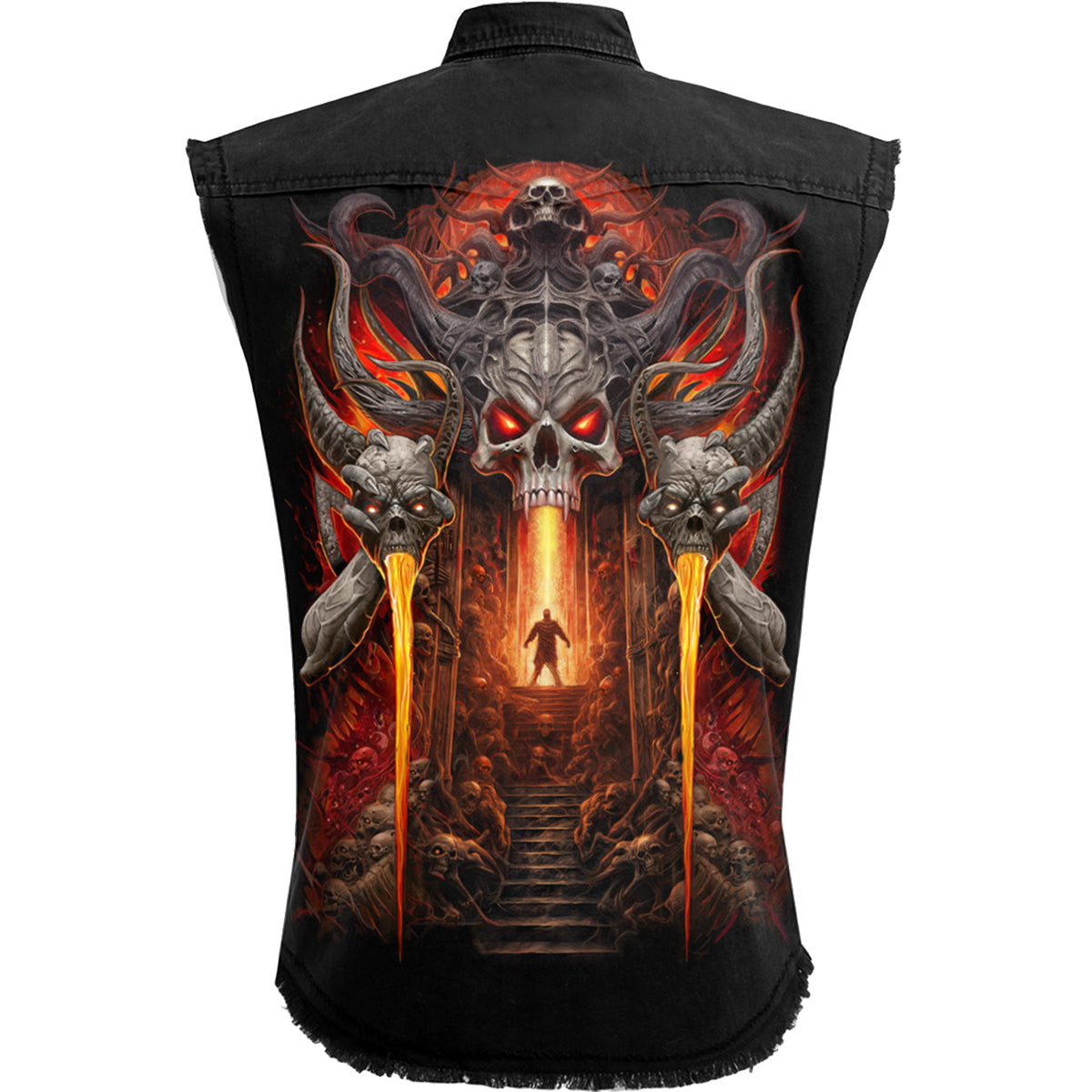 GATES OF HELL - Travailleur sans manches Stone Washed Noir