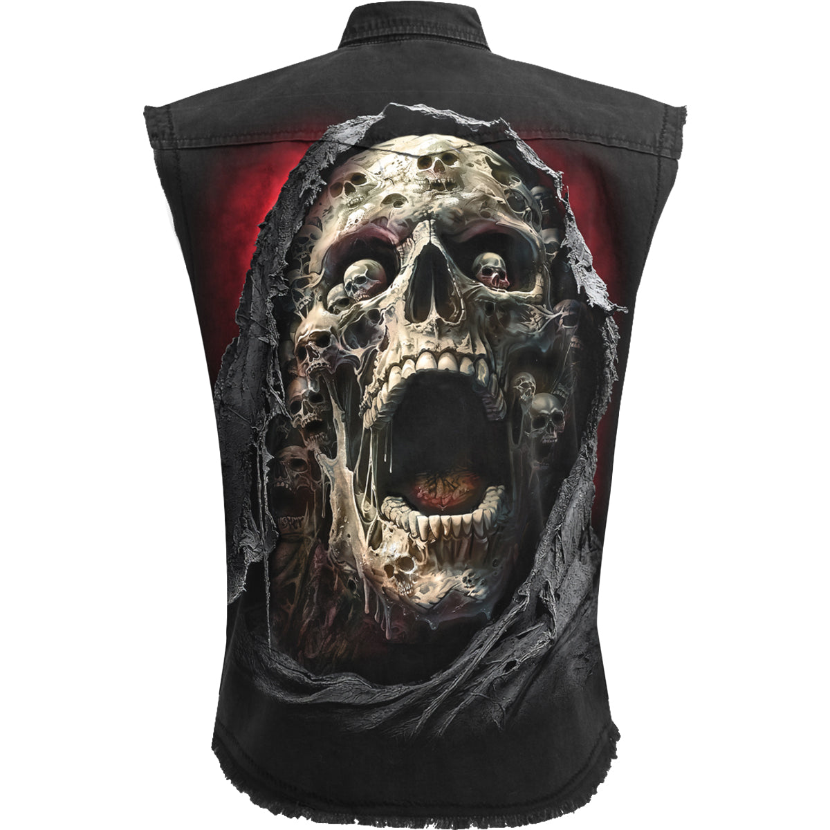 SCREAMING DEATH - Travailleur sans manches Stone Washed Noir