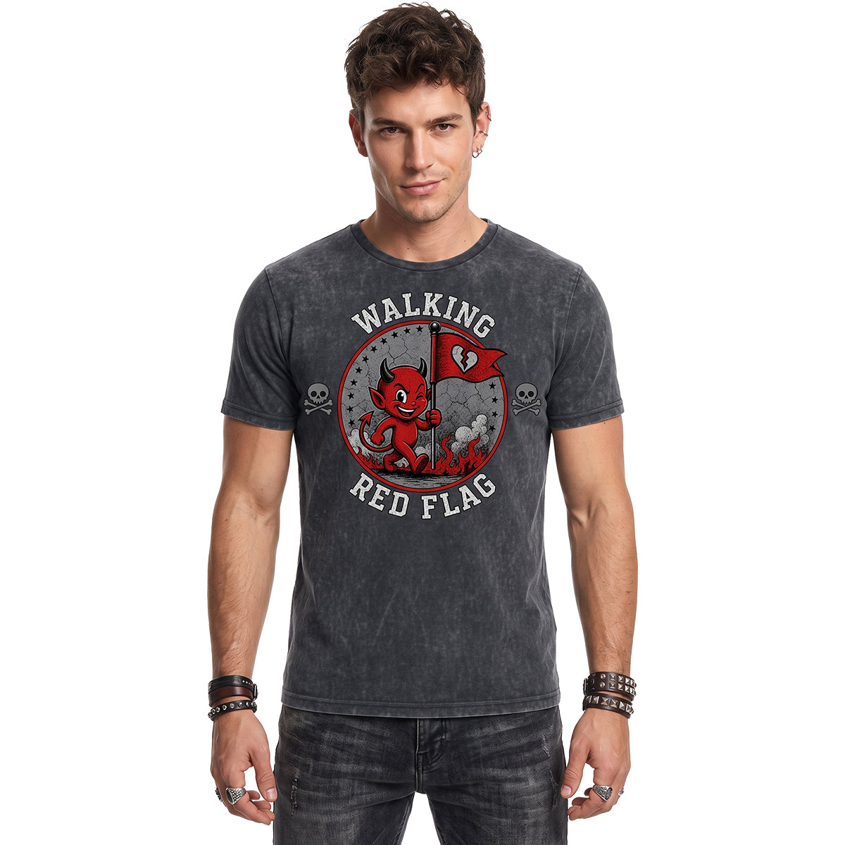 RED FLAG - T-shirt délavé à l'acide