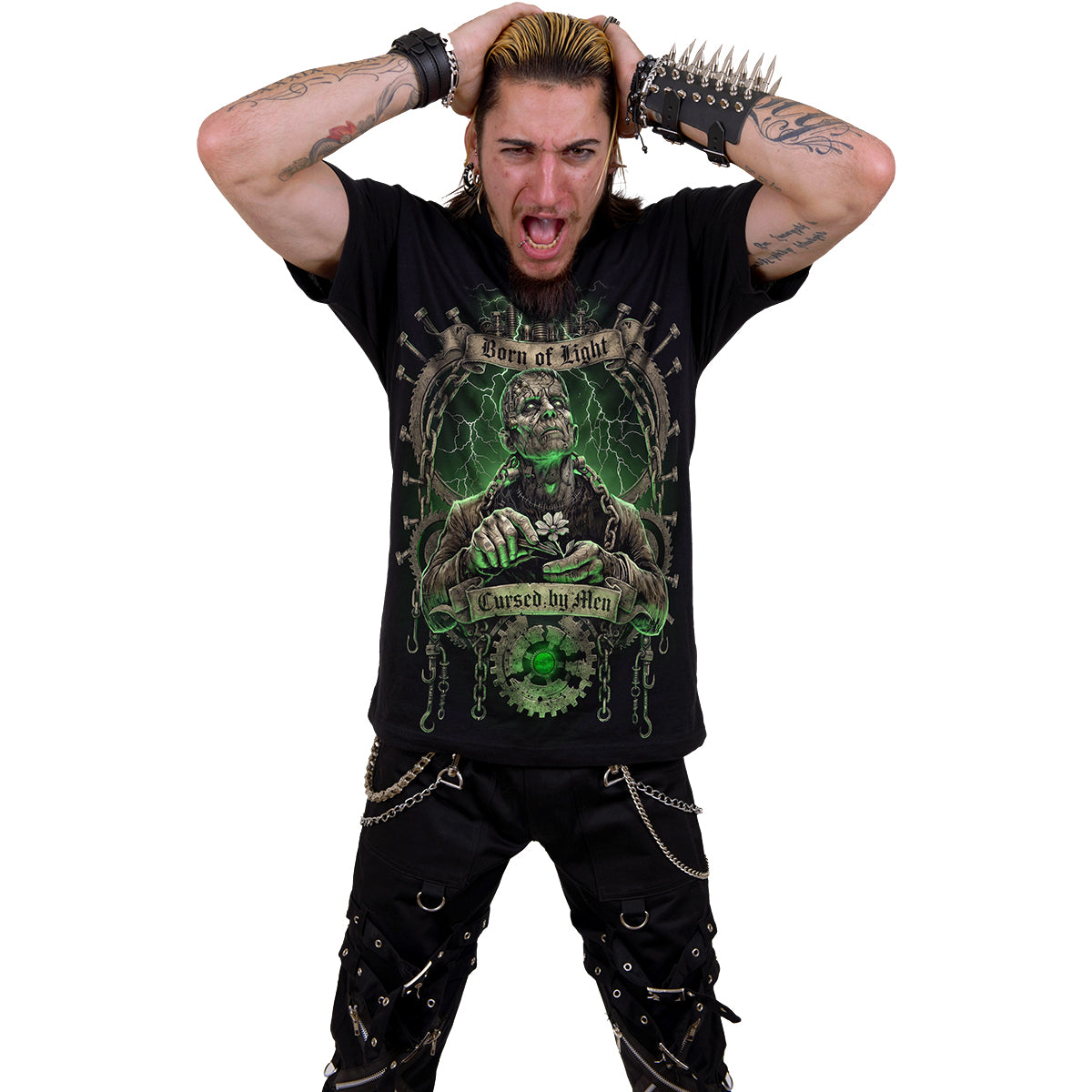 CURSED BY MEN - Front Print T-Shirt Black