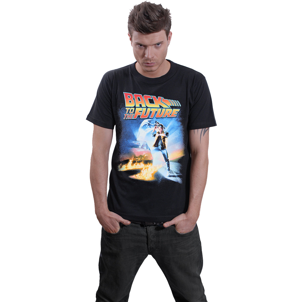 BACK TO THE FUTURE - POSTER - T-shirt imprimé sur le devant noir