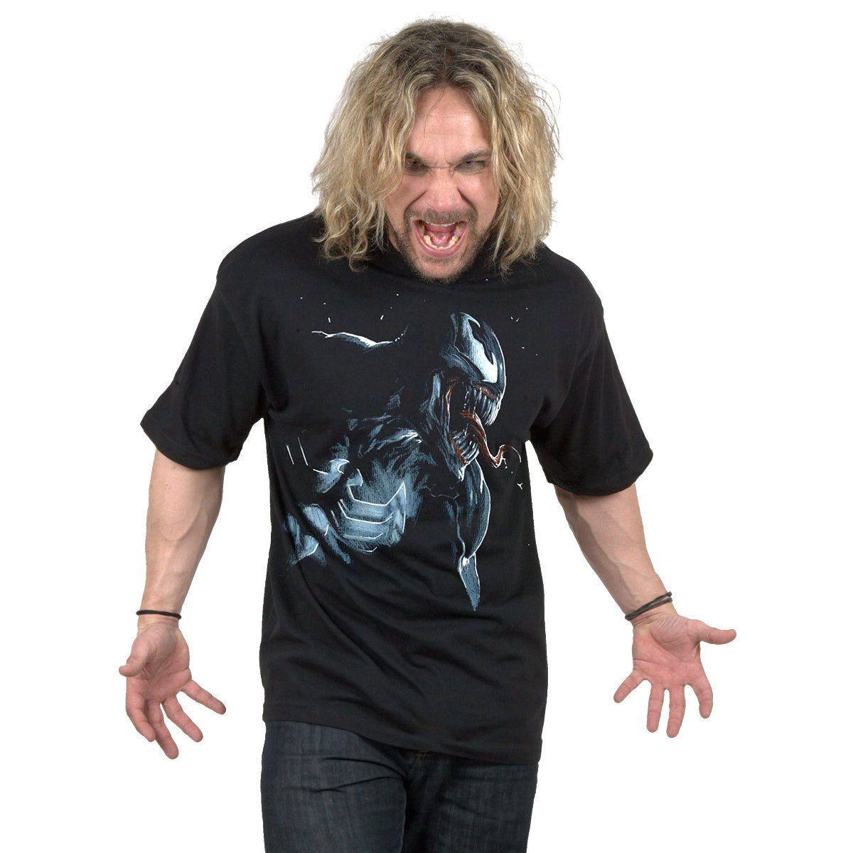 MARVEL COMICS - VENOM ART - T-shirt imprimé sur le devant Noir
