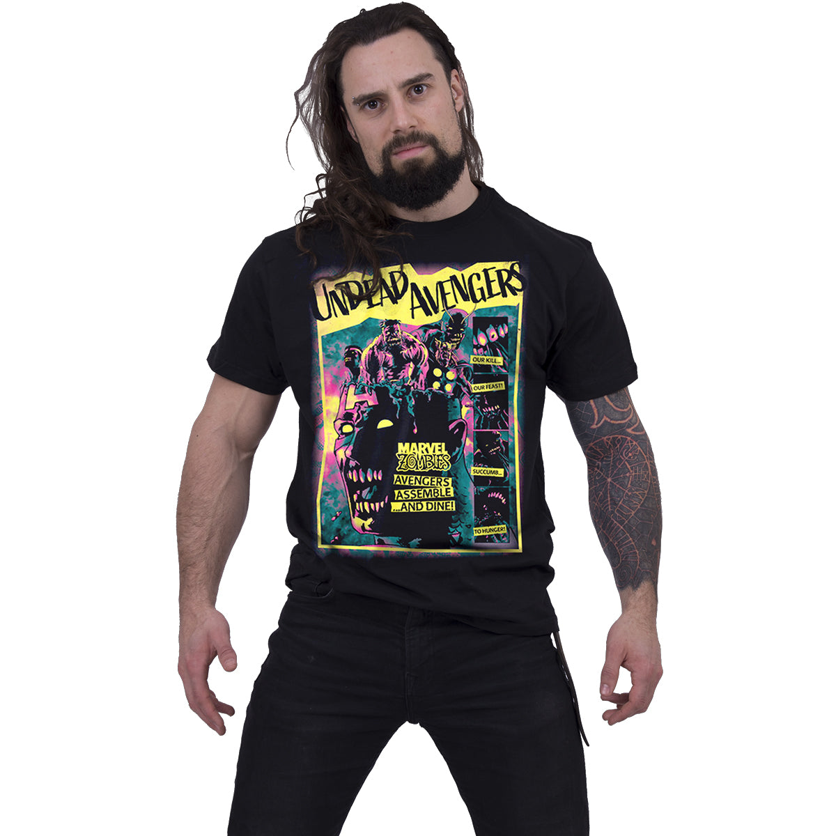 MARVEL ZOMBIES - UNDEAD AVENGERS - Front Print T-Shirt Black