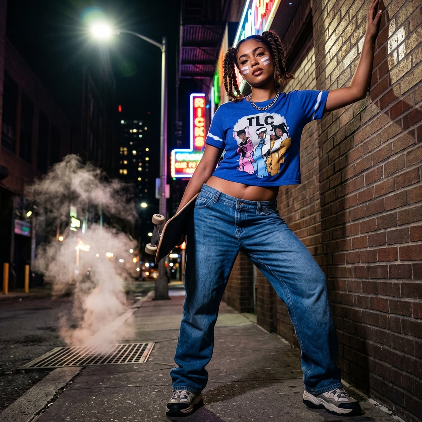 TLC - CARTOON - Crop Top Blue (Wash Collection)