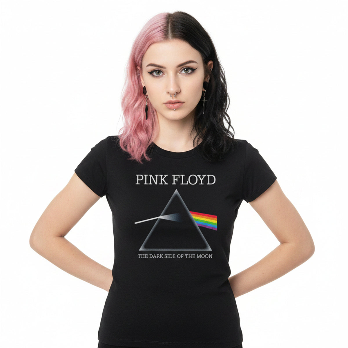 PINK FLOYD - DARK SIDE OF THE MOON REFRACT - Ladies T-Shirt Black