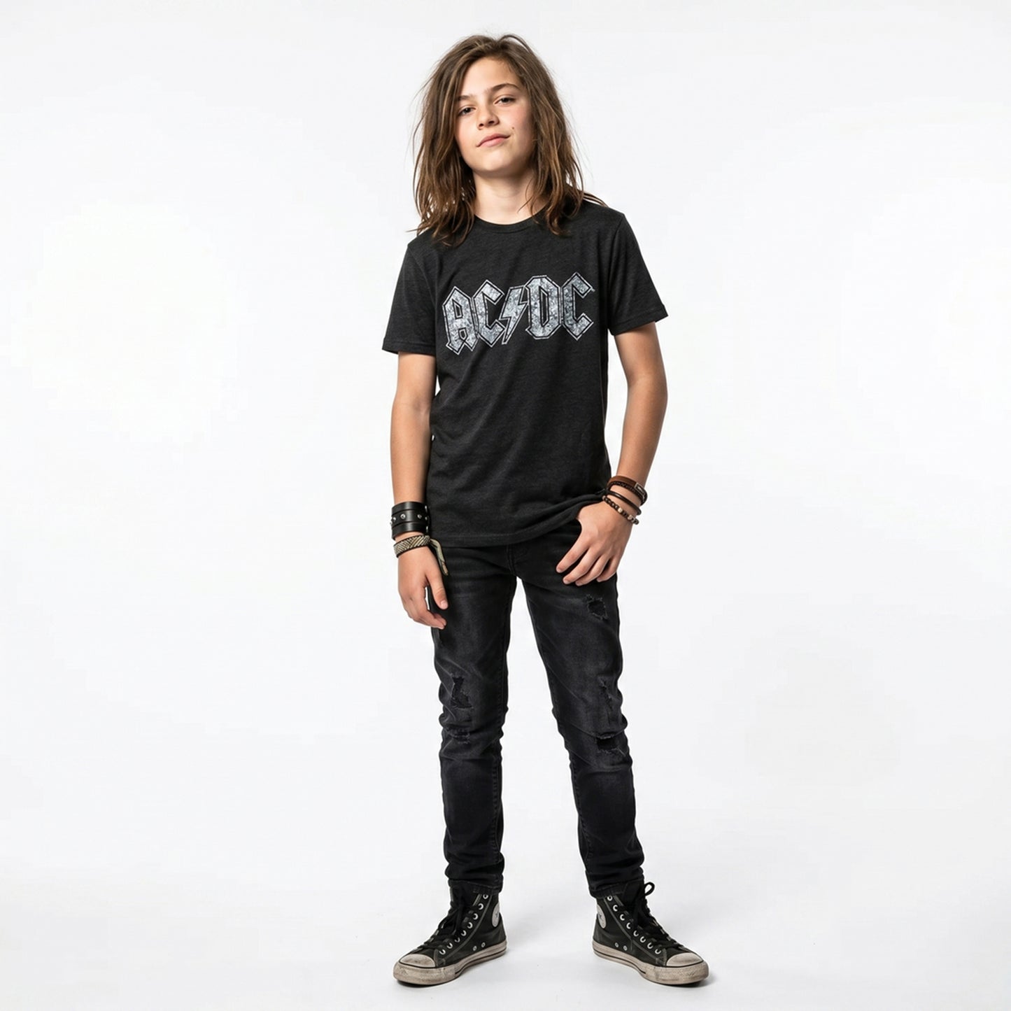 AC/DC - LOGO - Kids T-Shirt Black (Embellished)