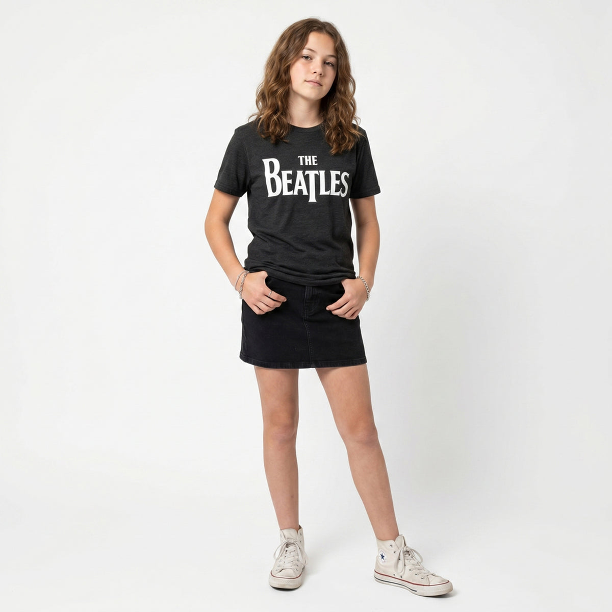 THE BEATLES - DROP T - Kids T-Shirt Black