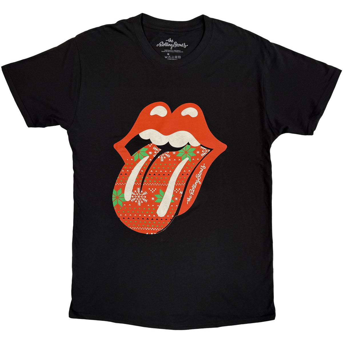 THE ROLLING STONES - CHRISTMAS TONGUE - T-Shirt Black