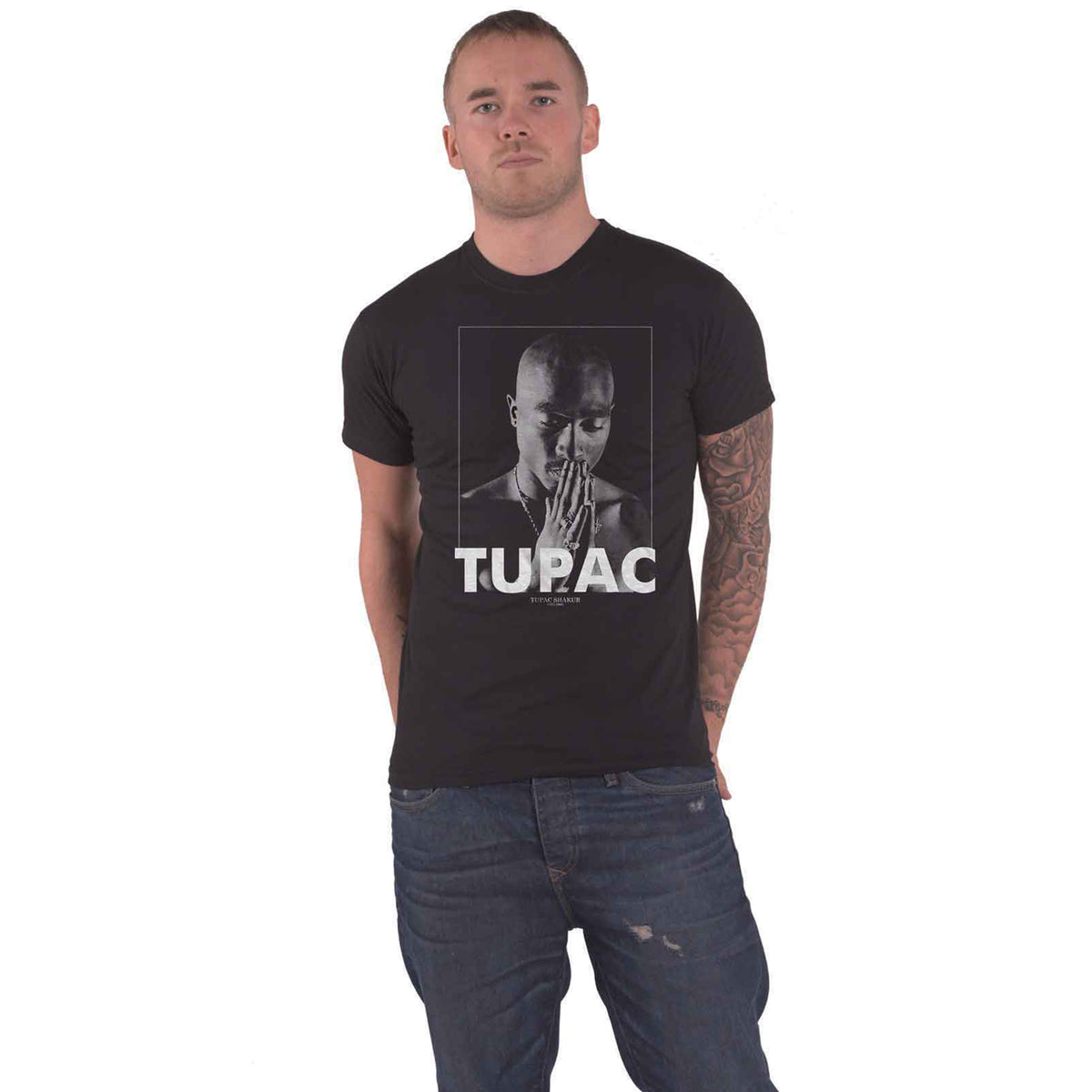 TUPAC - PRAYING - T-Shirt Black