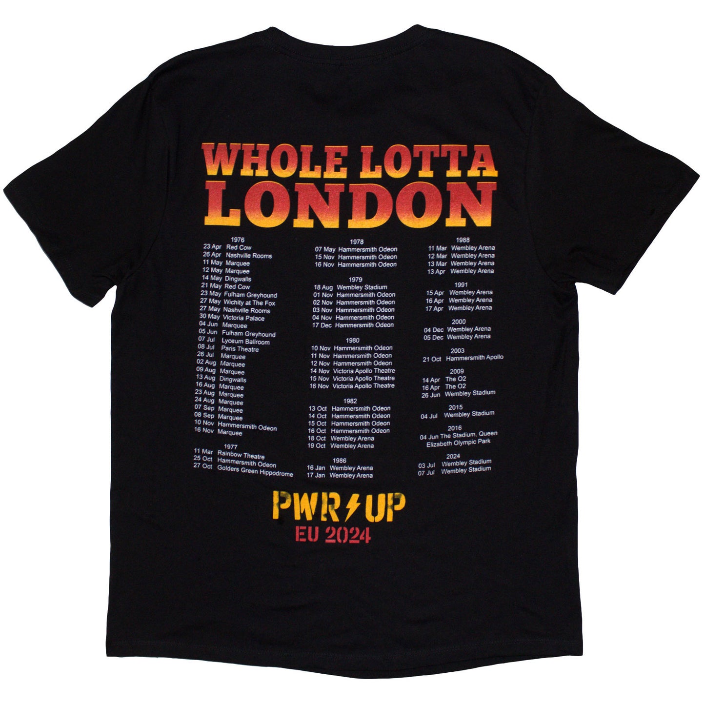 AC/DC - WHOLE LOTTA LONDON PWR-UP EU TOUR '24 - T-Shirt Black (Back Print & Ex-Tour)