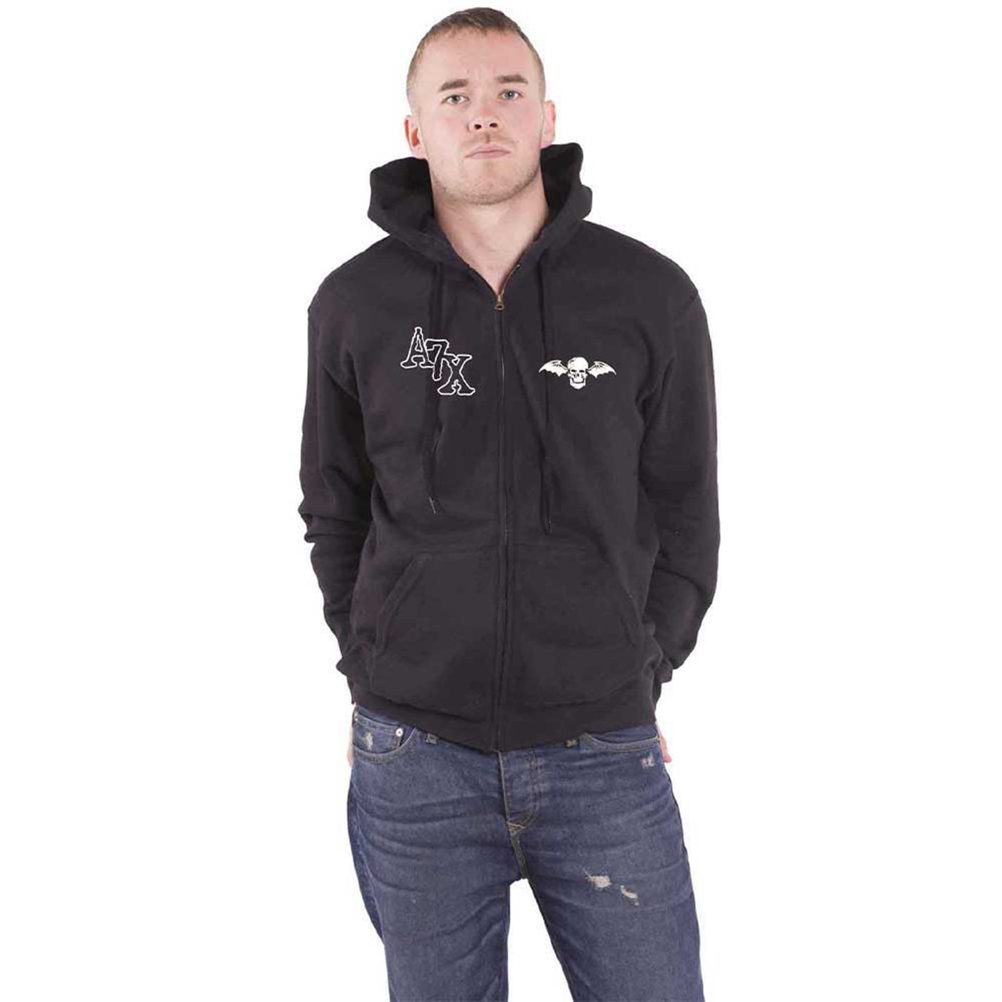 AVENGED SEVENFOLD - DEAD HEAD - Zipped Hoodie Black (Back Print)