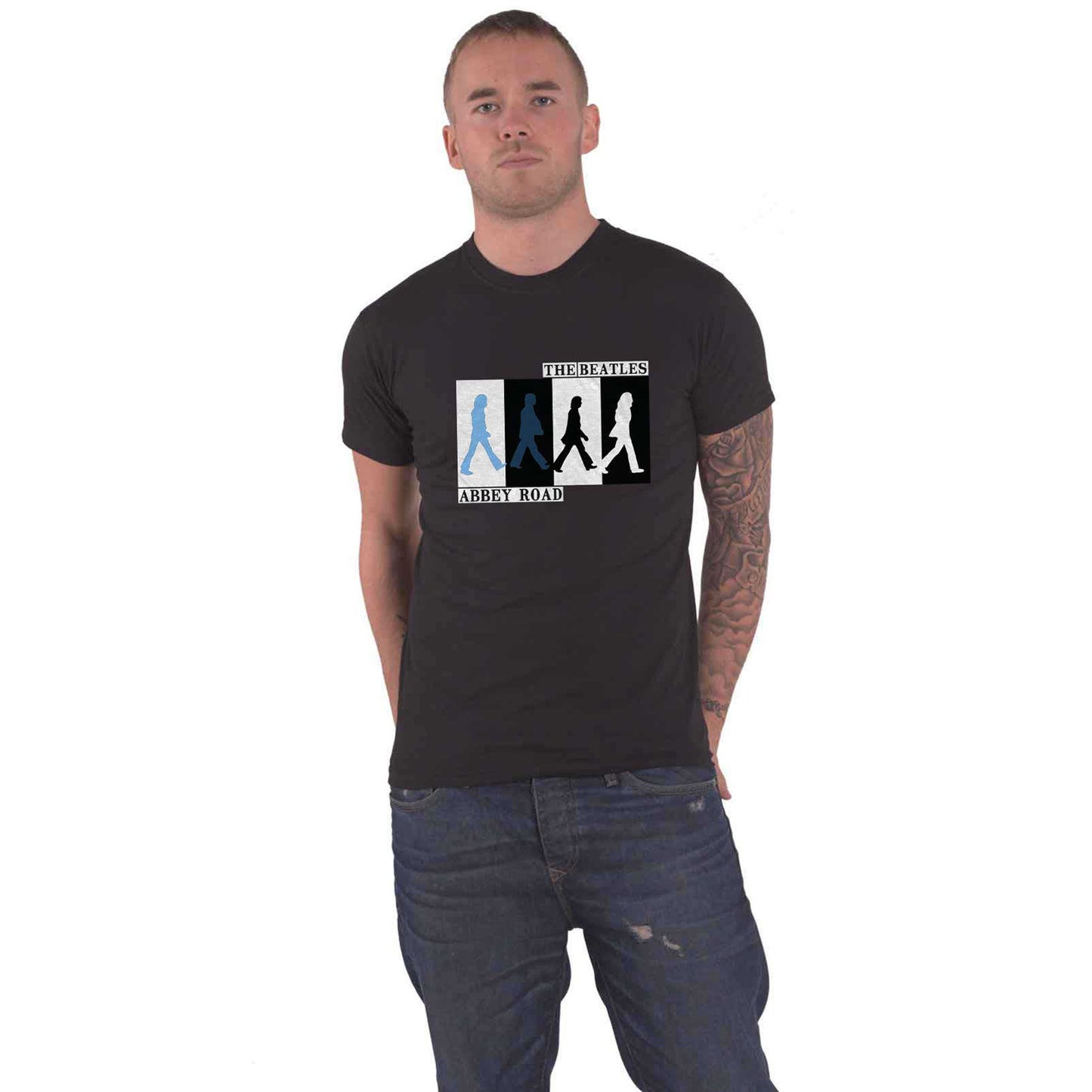 BEATLES, THE - ABBEY ROAD COLOURS CROSSING - T-Shirt Black