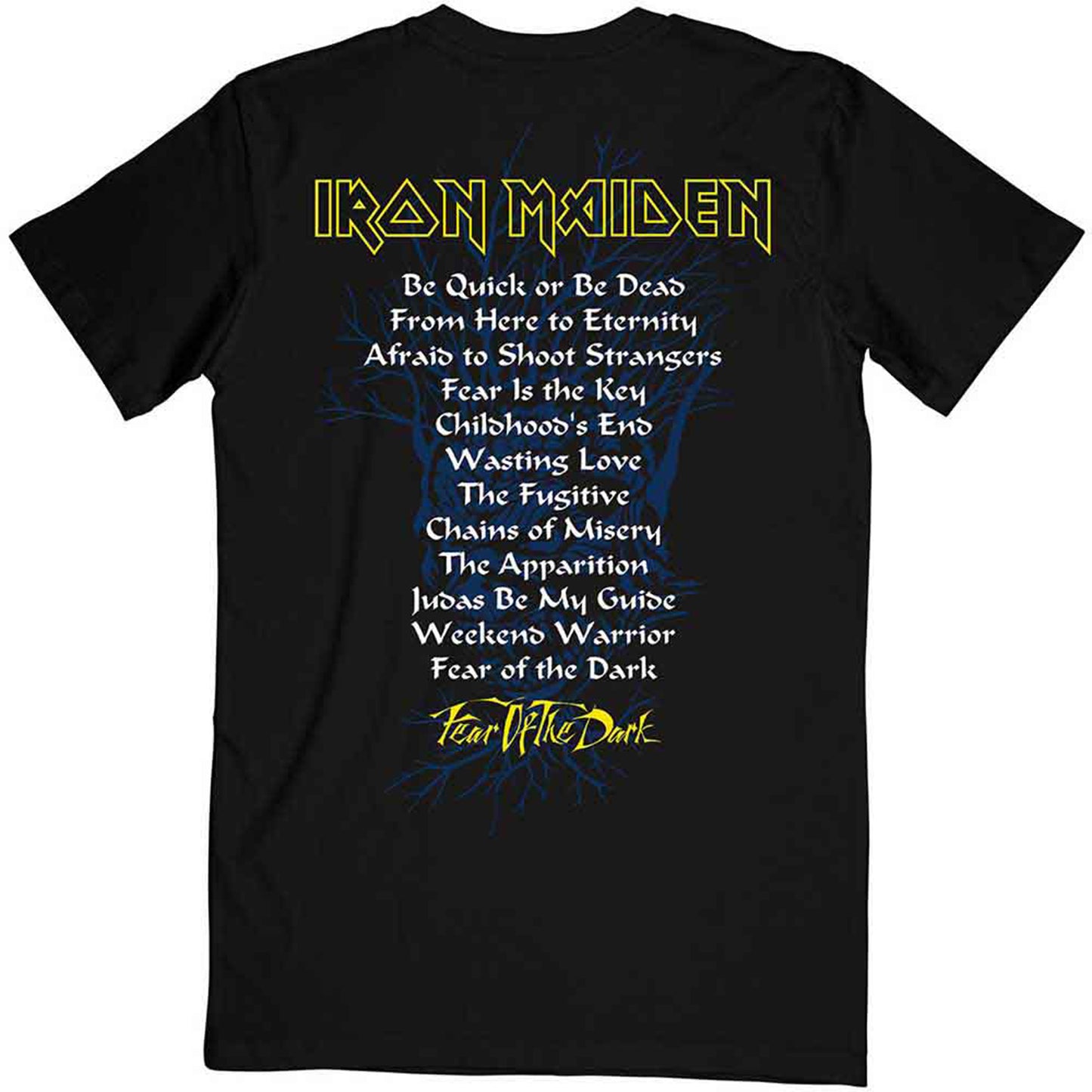 IRON MAIDEN - FEAR OF THE DARK ALBUM TRACK LISTING - T-Shirt Black (Back Print)