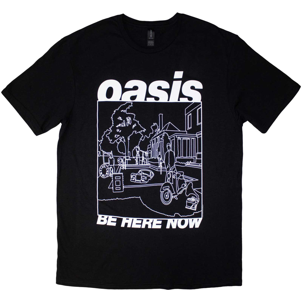 OASIS - BE HERE NOW LINE DRAWING - T-Shirt Black