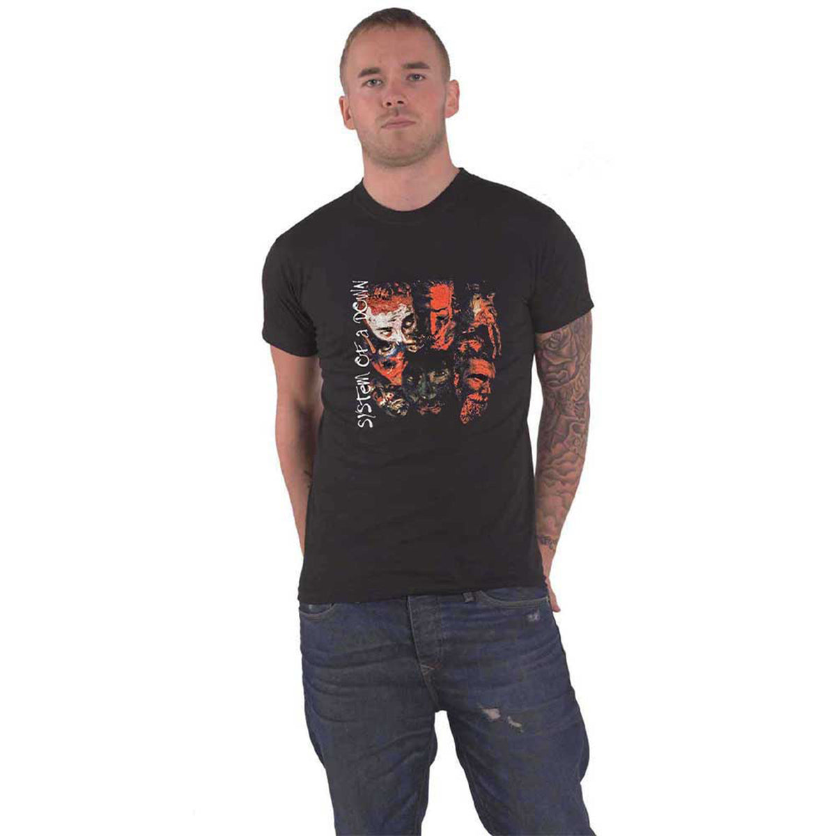 SYSTEM OF A DOWN - PAINTED FACES - T-Shirt Black