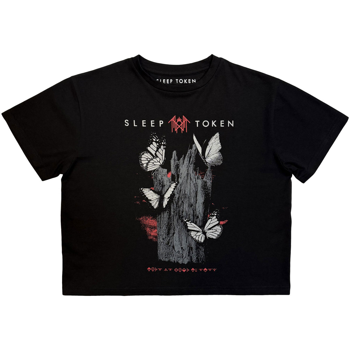 SLEEP TOKEN - BUTTERFLIES - Ladies Crop Top Black