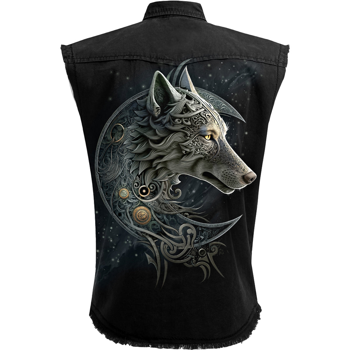 CELTIC WOLF - Travailleur sans manches Stone Washed Noir
