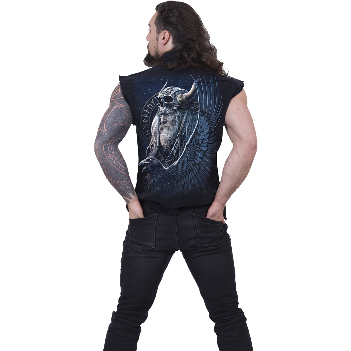ODIN'S WARRIOR - Travailleur sans manches Stone Washed Noir
