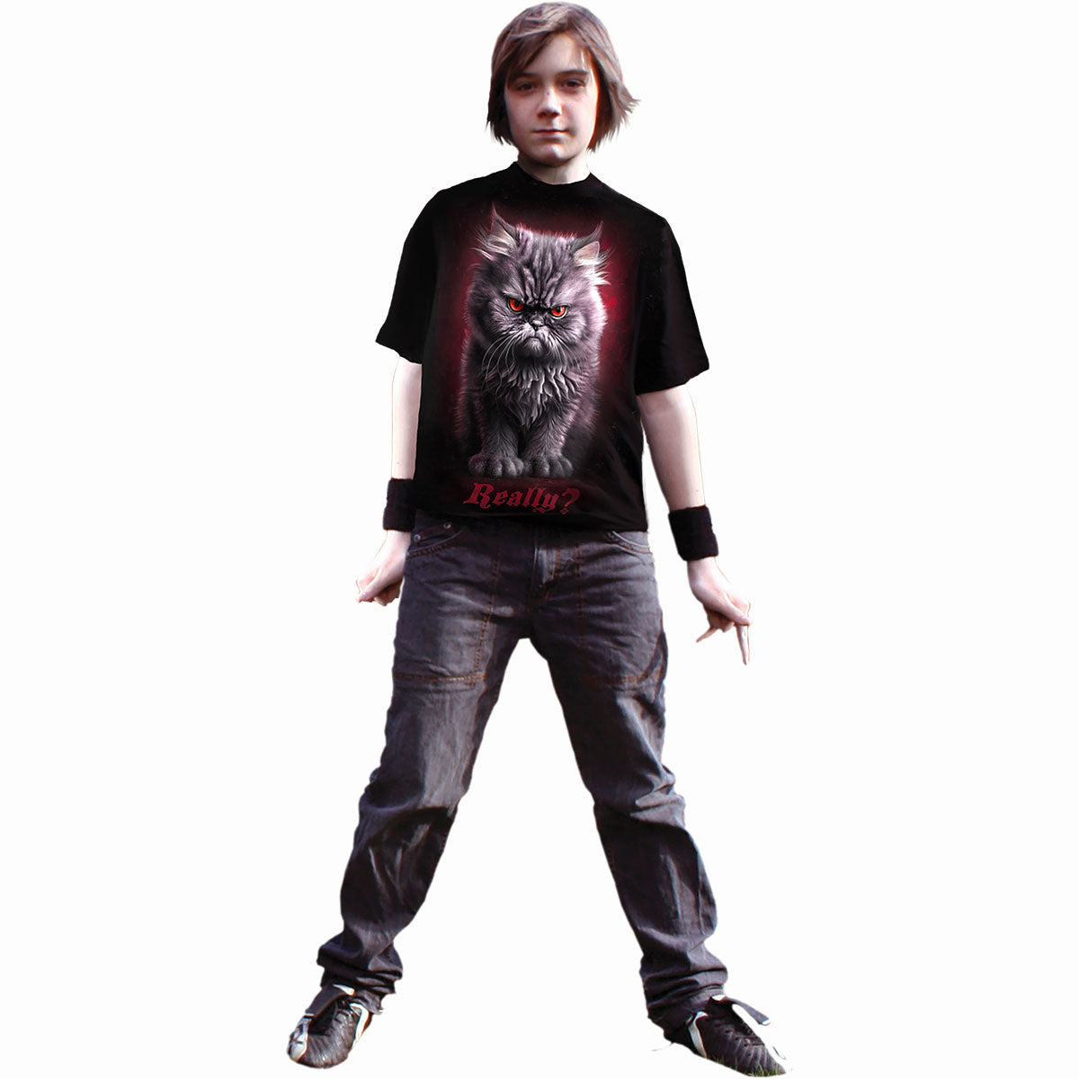 ANGER MANAGEMENT - T-shirt imprimé sur le devant pour enfants Noir