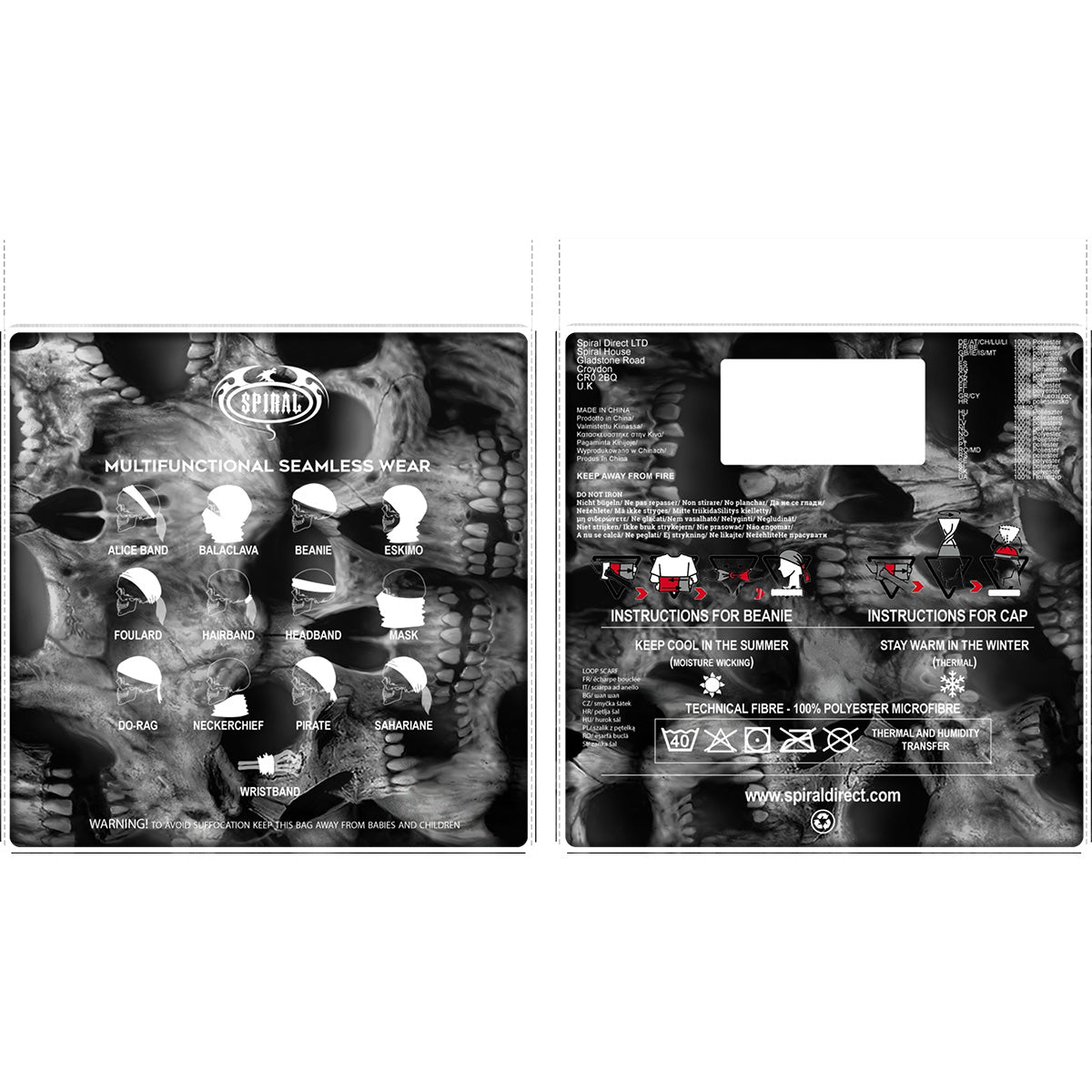 TWISTED SKULLS - Enveloppements multifonctionnels pour le visage