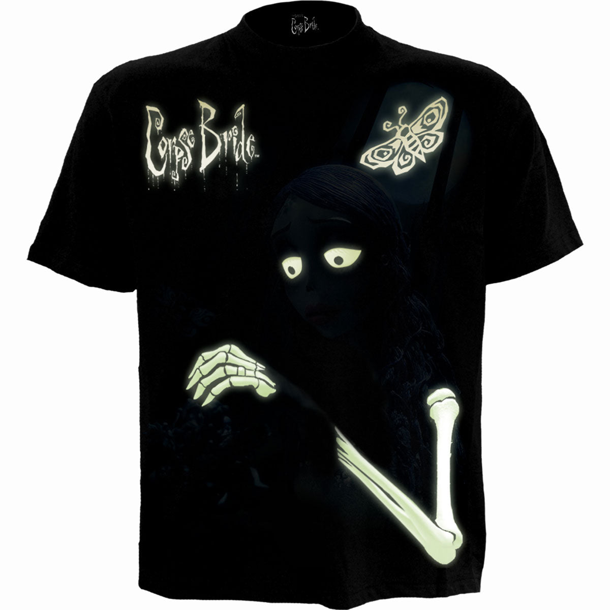 CORPSE BRIDE - GLOW IN THE DARK - T-shirt imprimé sur le devant noir