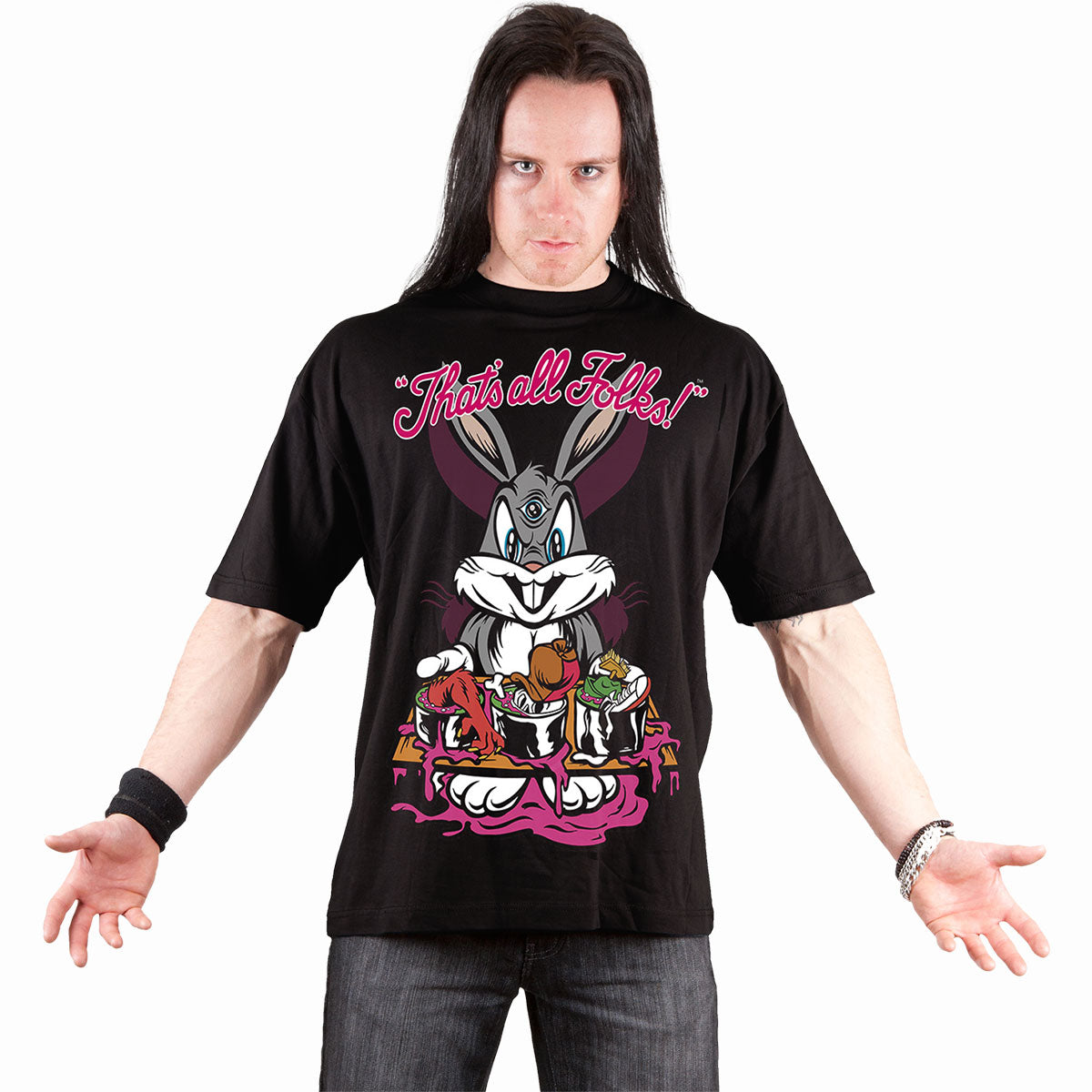 BUGS - EVIL BUNNY - T-shirt imprimé sur le devant Noir