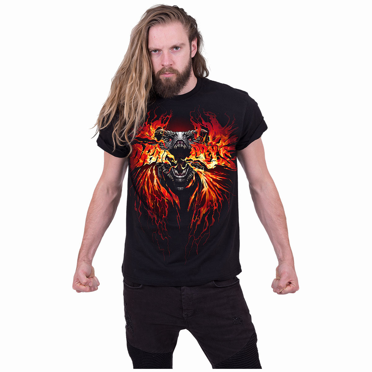 GOT - FIRE AND BLOOD - T-shirt noir