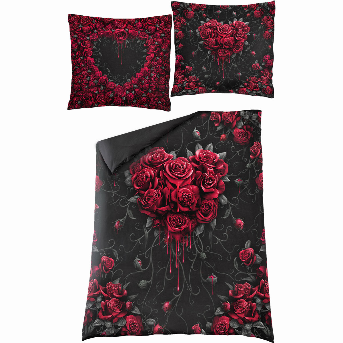BLEEDING HEART - Housse de couette simple + Taie d'oreiller UK et EU