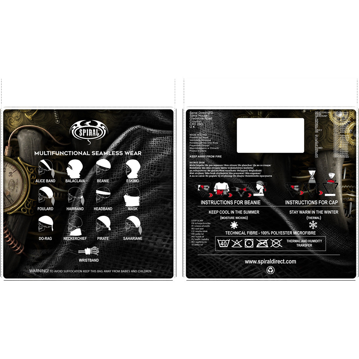 STEAM PUNK REAPER - Enveloppements multifonctionnels pour le visage