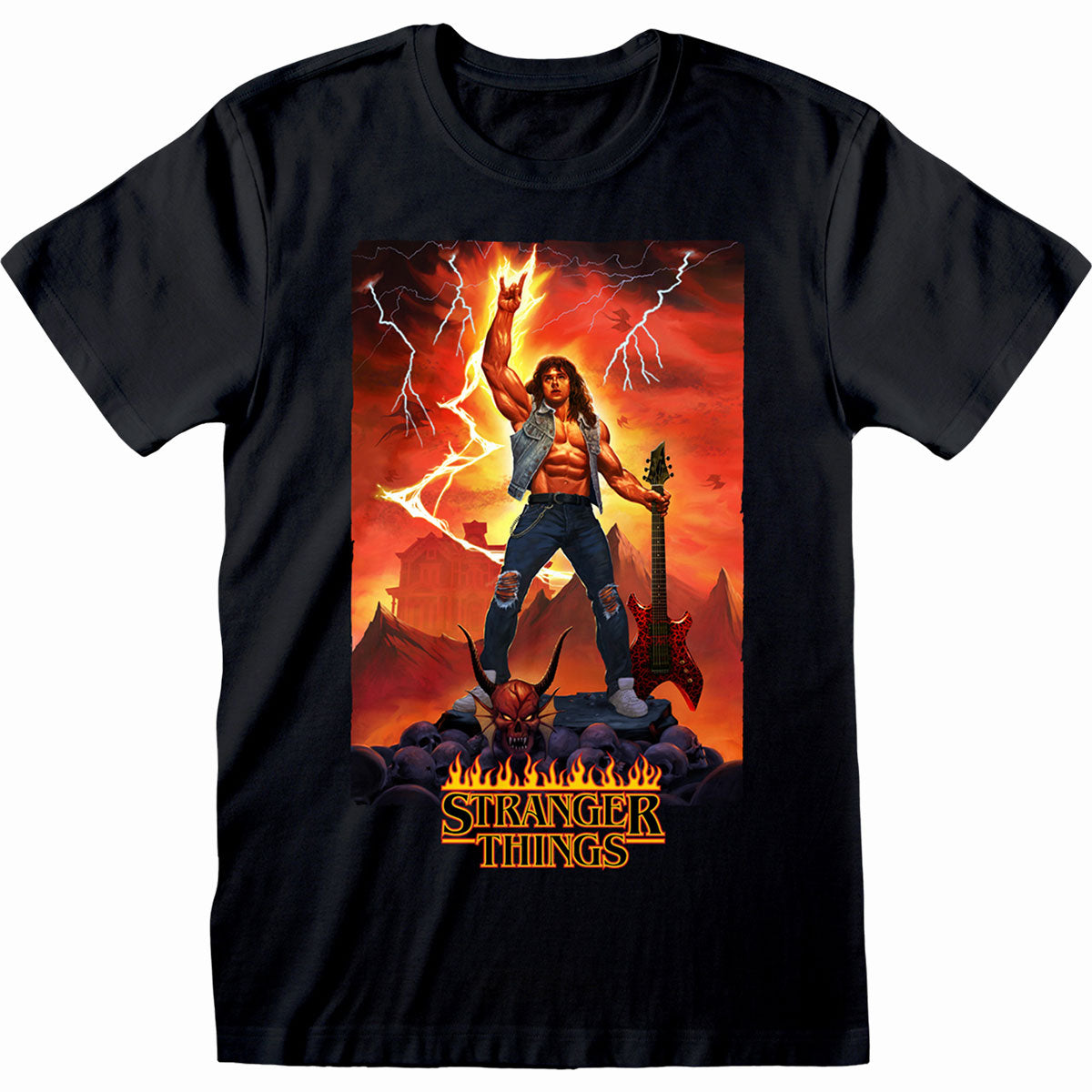 STRANGER THINGS EDDIE ROCKS T-Shirt Black - Main Image