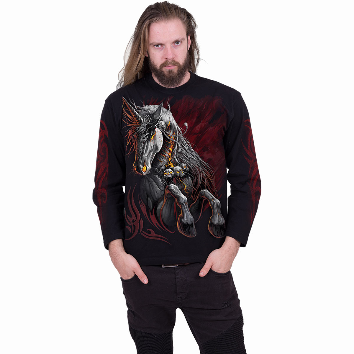 INFERNAL UNICORN - T-shirt à manches longues noir