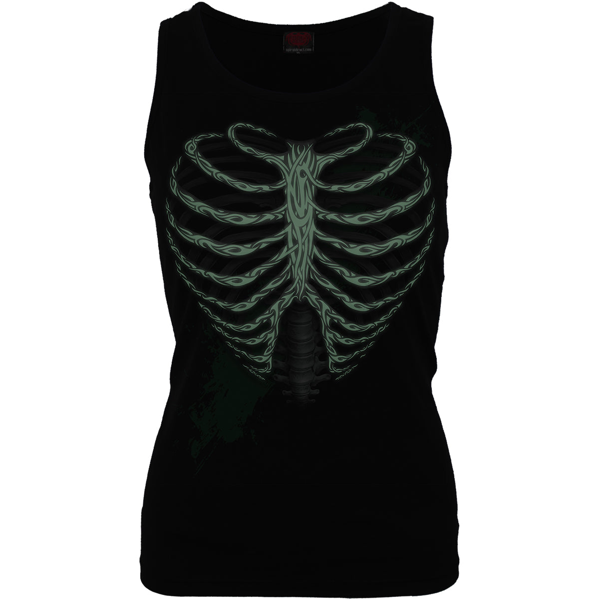 HEART RIBS - GLOW IN THE DARK - Top à dos de rasoir noir