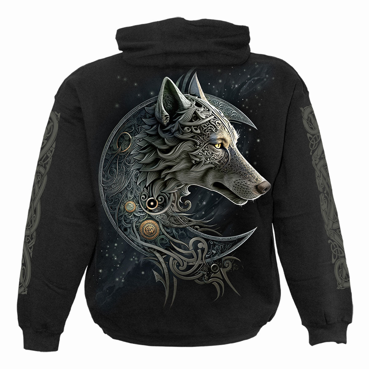 CELTIC WOLF - Chandail à capuchon noir