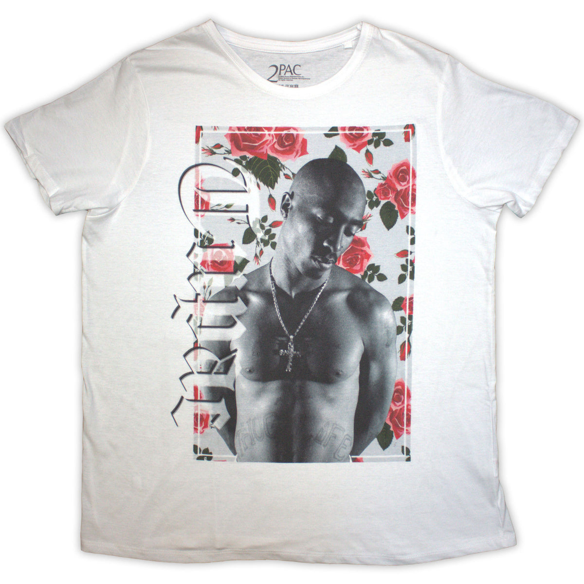 TUPAC - FLORAL - Ladies T-Shirt White