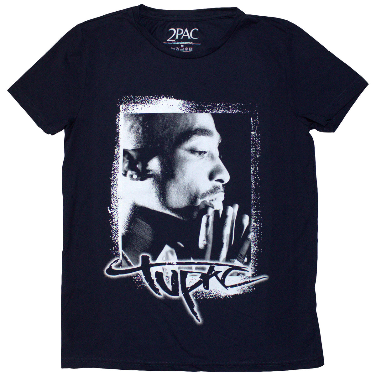 TUPAC - SPRAY PHOTO - Ladies T-Shirt Blue