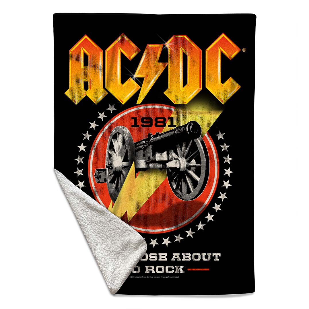 Rocksax AC/DC Sherpa Fleece Blanket - For Those About To Rock
