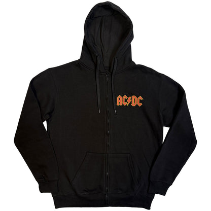 AC/DC - LOGO - Ladies Zipped Hoodie Black