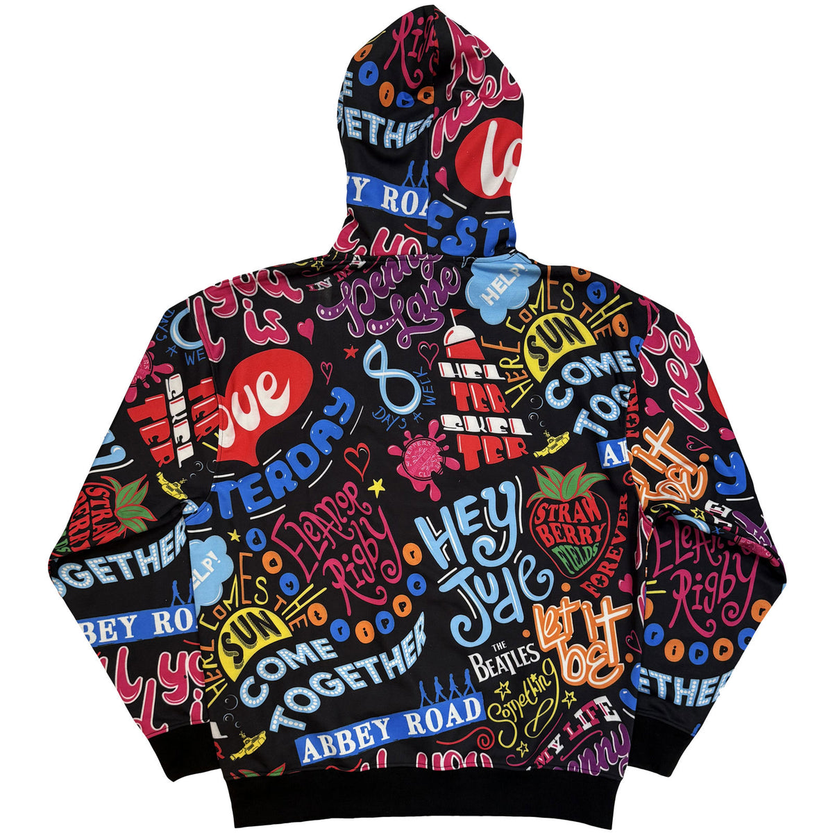 THE BEATLES - SONG TITLES - Pullover Hoodie Black
