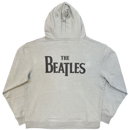 THE BEATLES - DROP T LOGO - Zipped Hoodie Grey