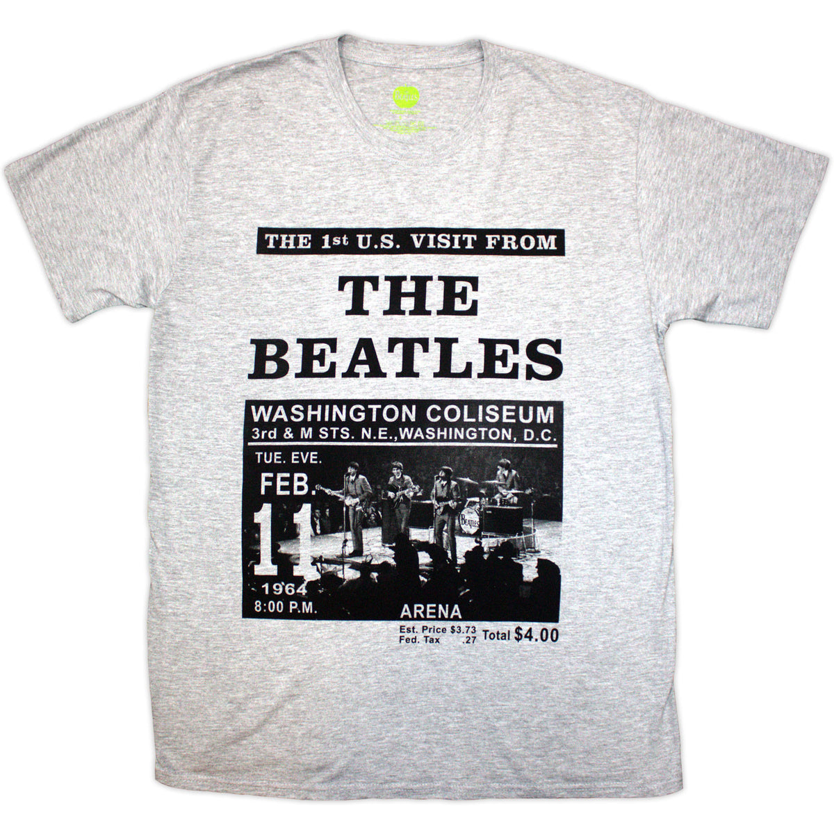 THE BEATLES - WASHINGTON '64 PROMO - T-Shirt Grey