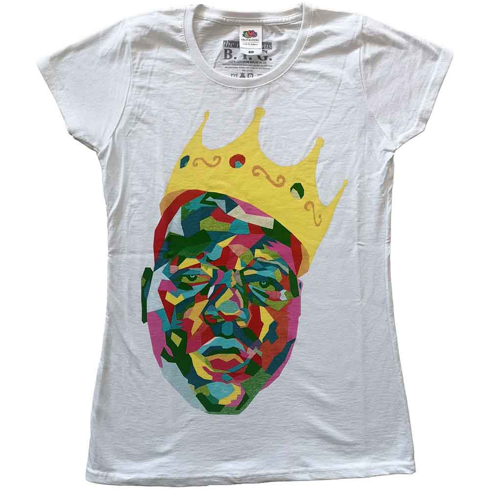BIGGIE SMALLS - CROWN - Ladies T-Shirt White